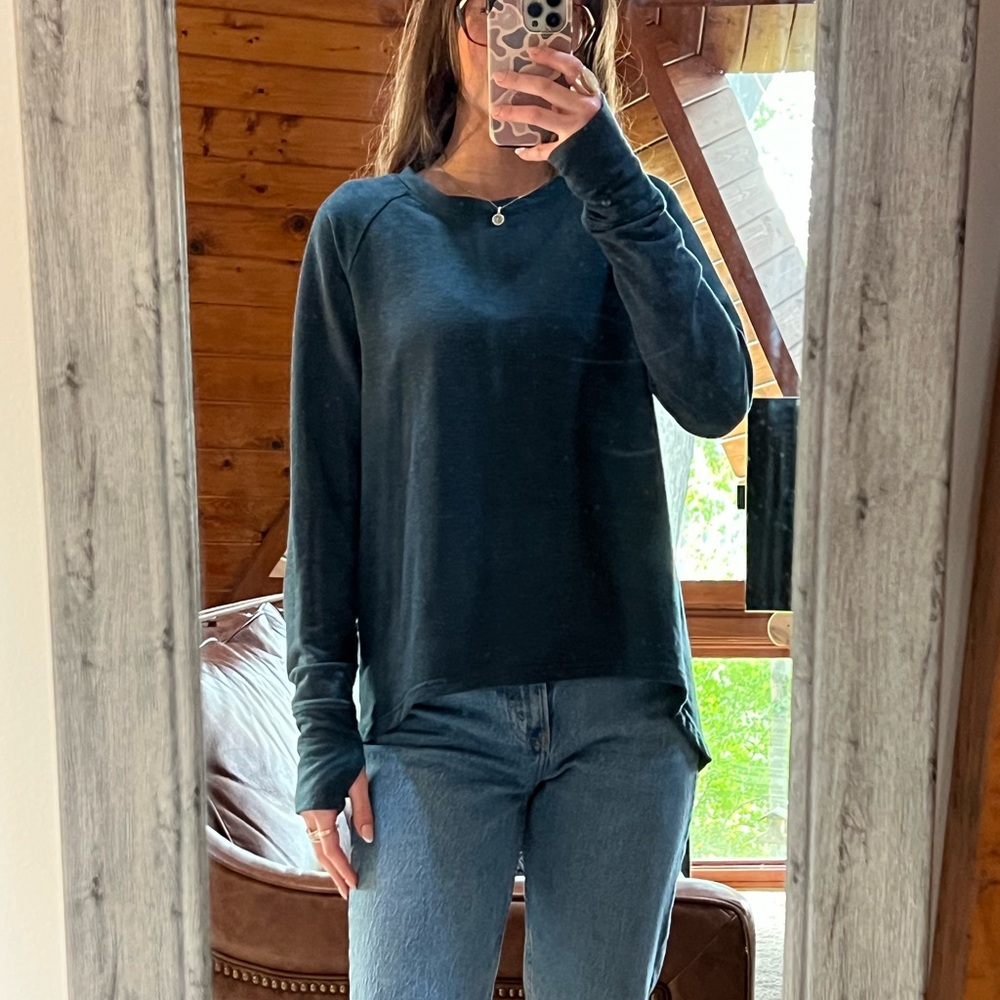 Women's Teal Long Sleeve Lightweight Sweatshirt
